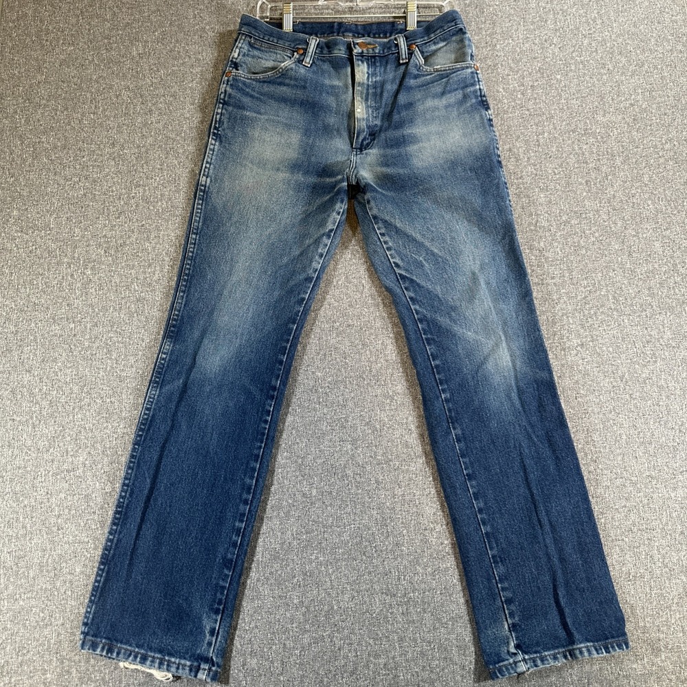 Wrangler 936PWD 0936APW 32x32 Cowboy Cut Slim Fit Light Wash Distressed Jeans